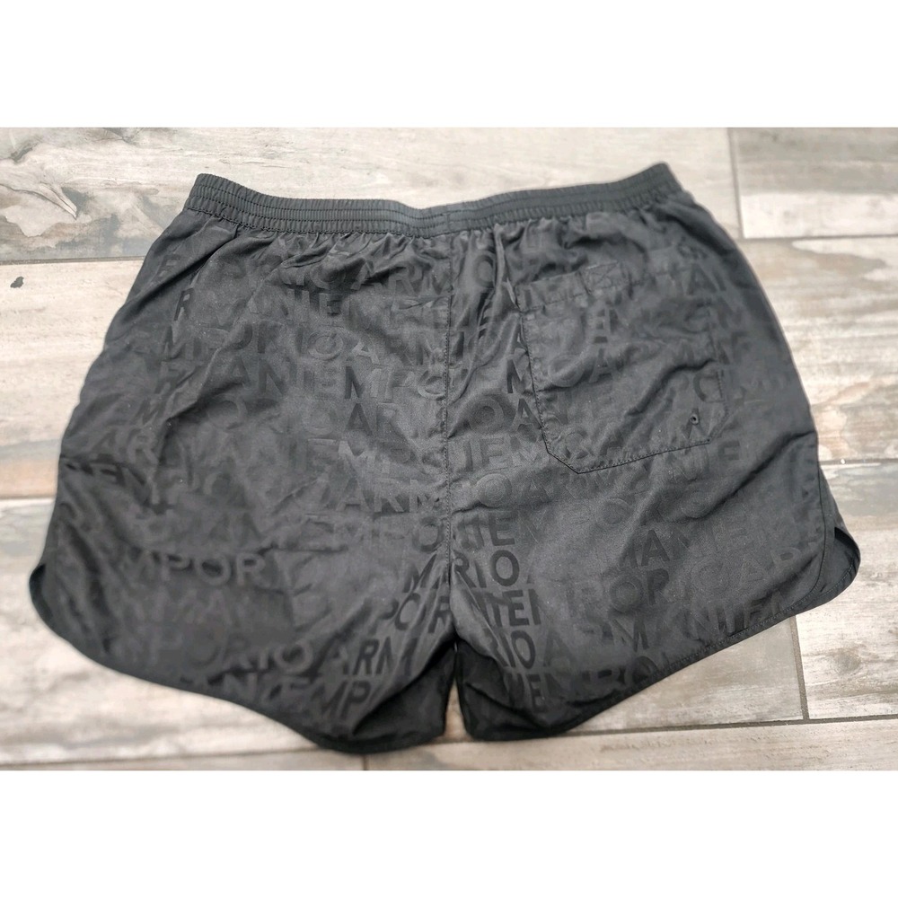 Emporio Armani Logo Print Mens Shorts Size 48 Beach Swim Trunks Drawstrings - Picture 3 of 12